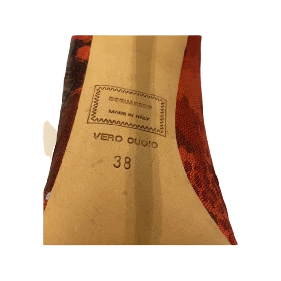 DSquared2 Red Brocade Peep Toe Heels - Picture 10 of 10